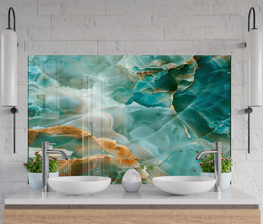 Abstract Tempered Glass Backsplash-BacksplashArtworks