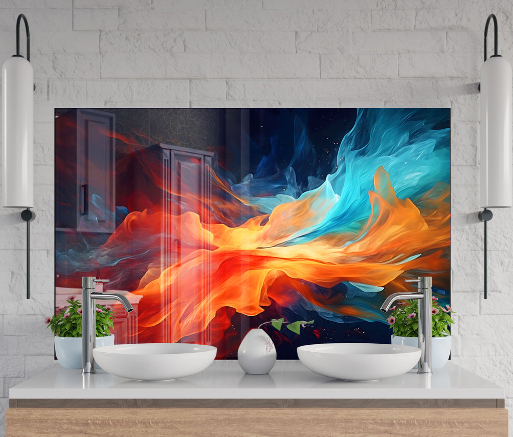Elemental Fusion - Glass Kitchen Backsplash-BacksplashArtworks