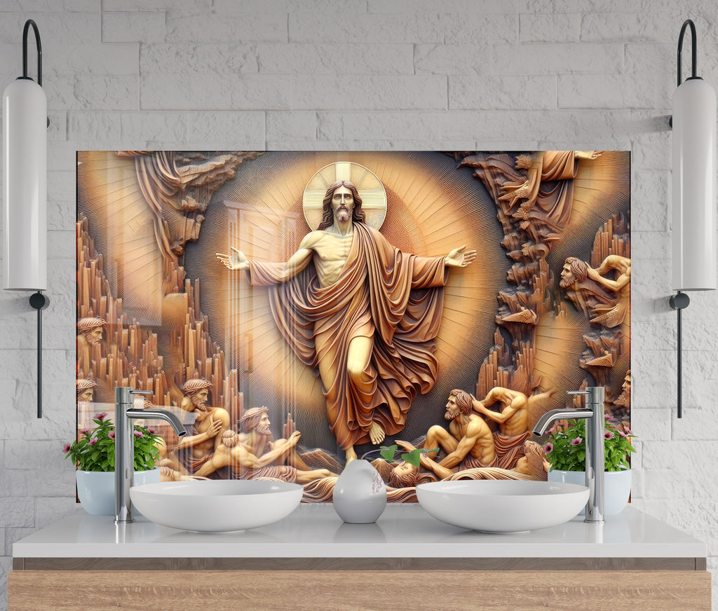 Jesus - Tempered Glass Kitchen Backsplash-BacksplashArtworks