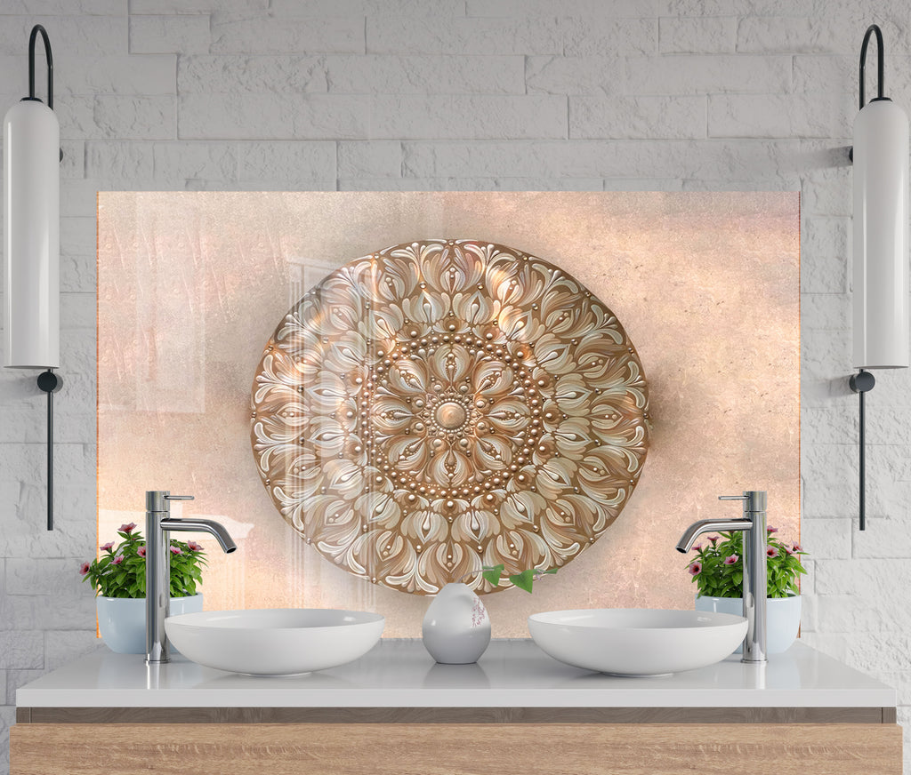 Mandala Harmony - Glass Kitchen Backsplash-BacksplashArtworks