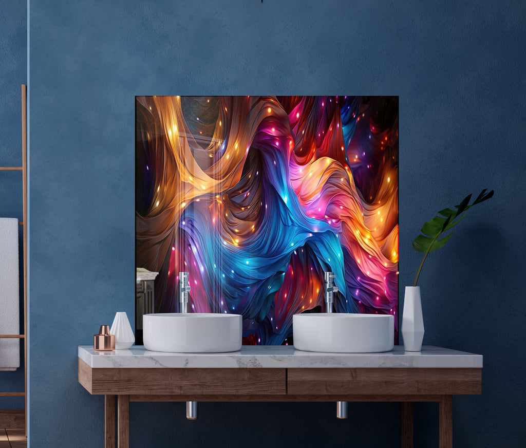 Cosmic Flow – Tempered Glass Kitchen Backsplash-BacksplashArtworks