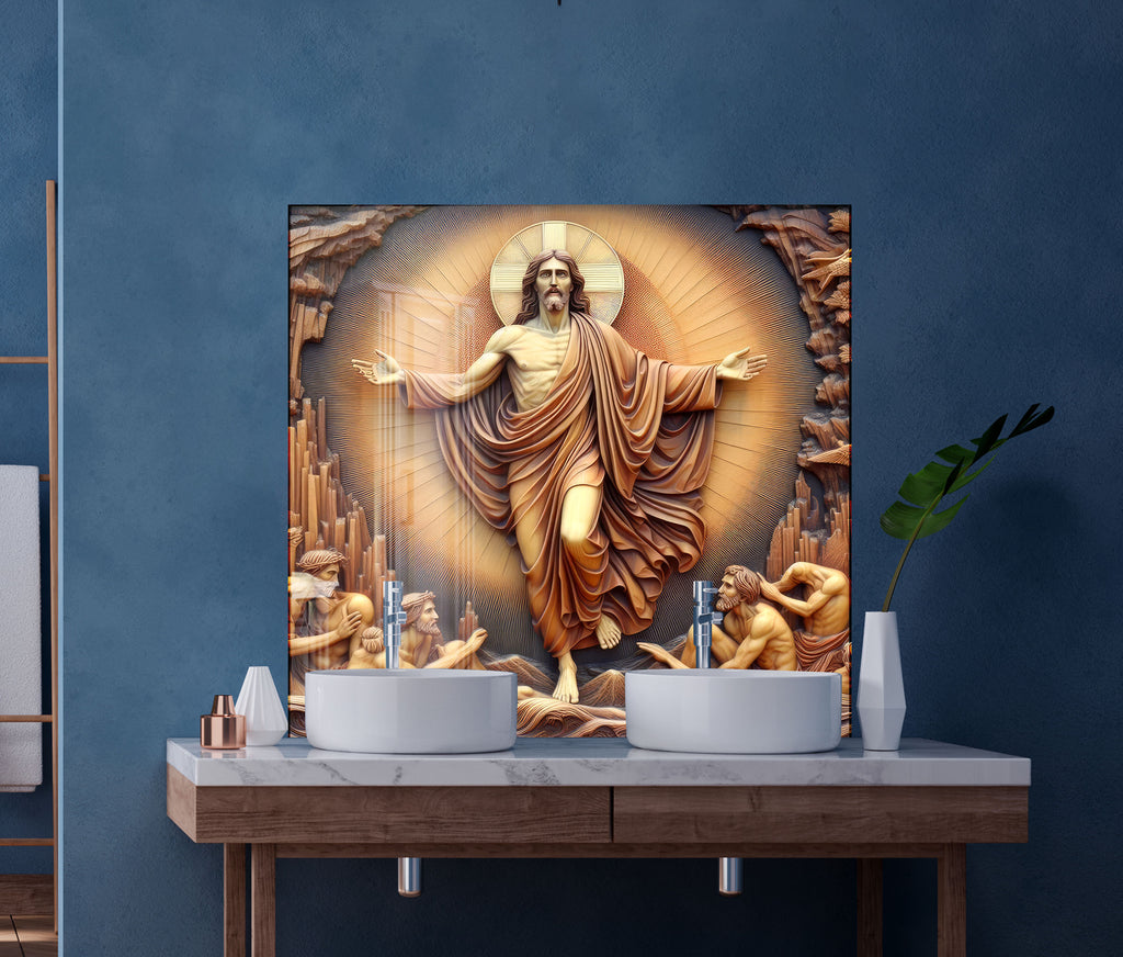 Jesus - Tempered Glass Kitchen Backsplash-BacksplashArtworks