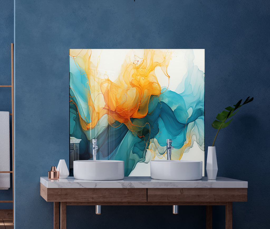Abstract Tempered Glass Backsplash-BacksplashArtworks