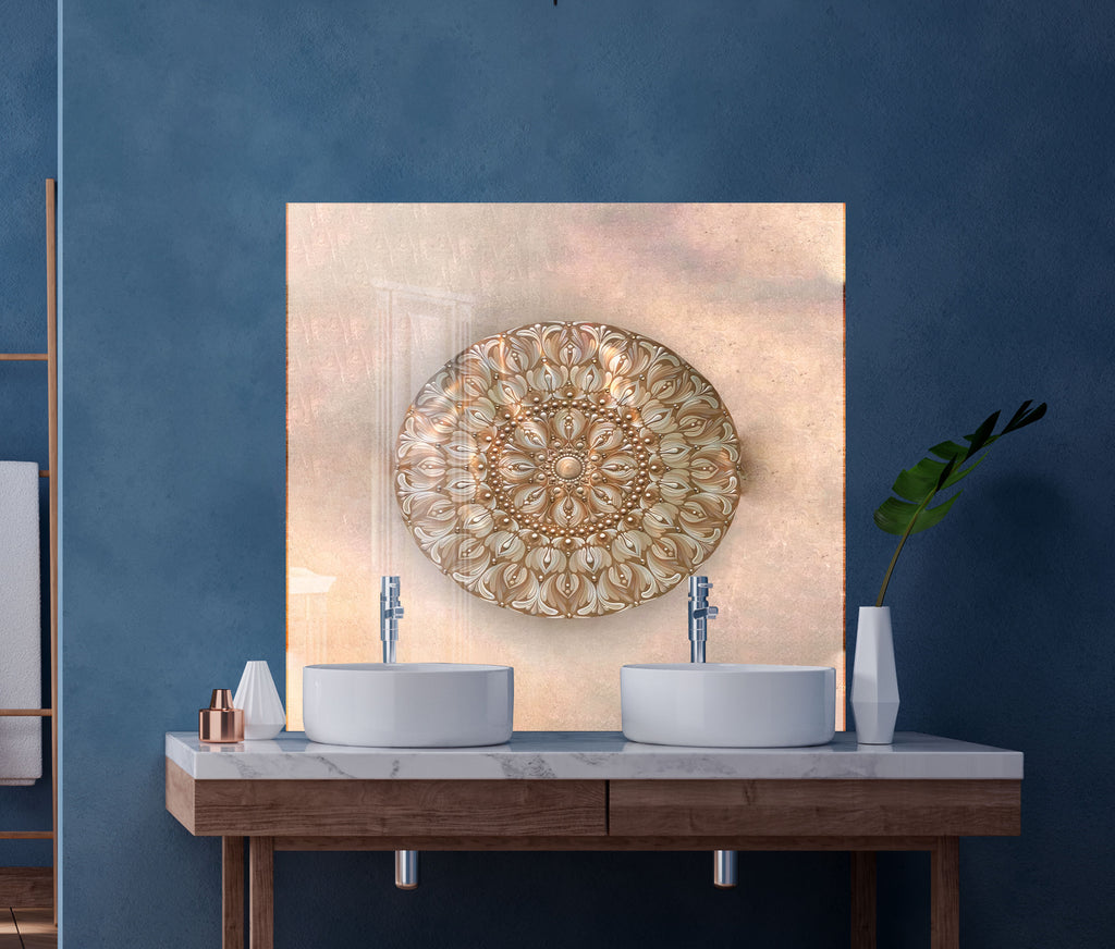 Mandala Harmony - Glass Kitchen Backsplash-BacksplashArtworks