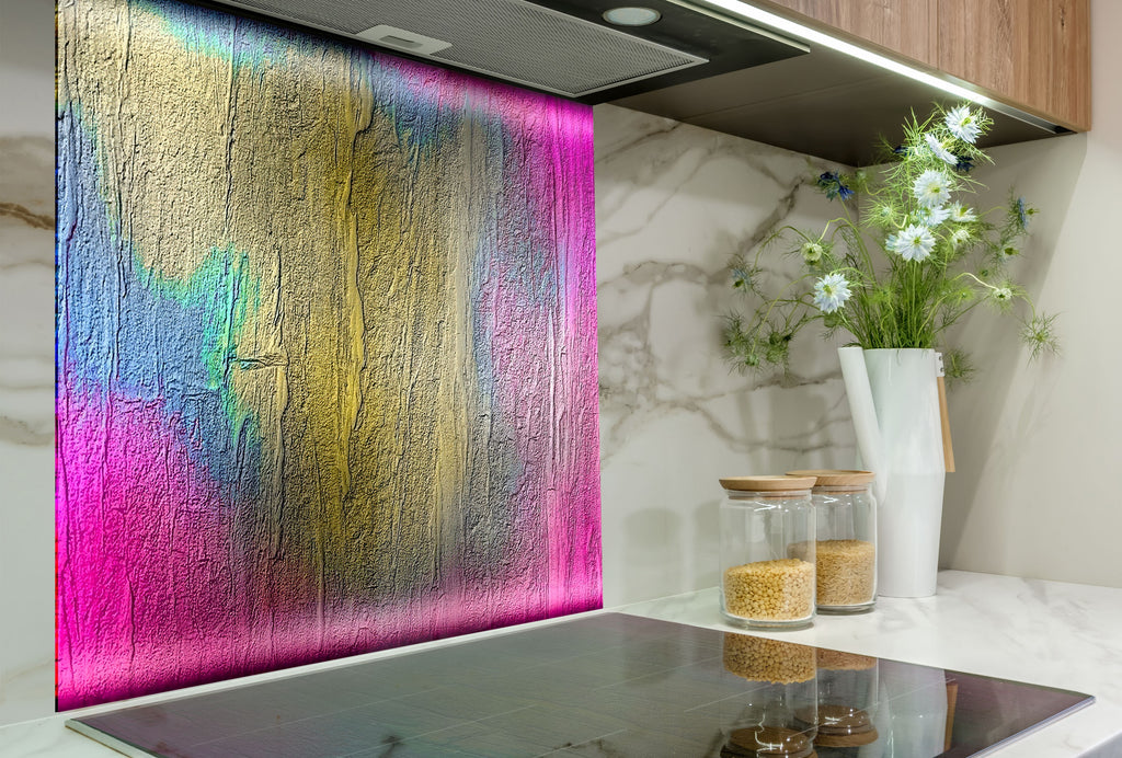 Aurora Fusion – Glass Kitchen Backsplash-BacksplashArtworks