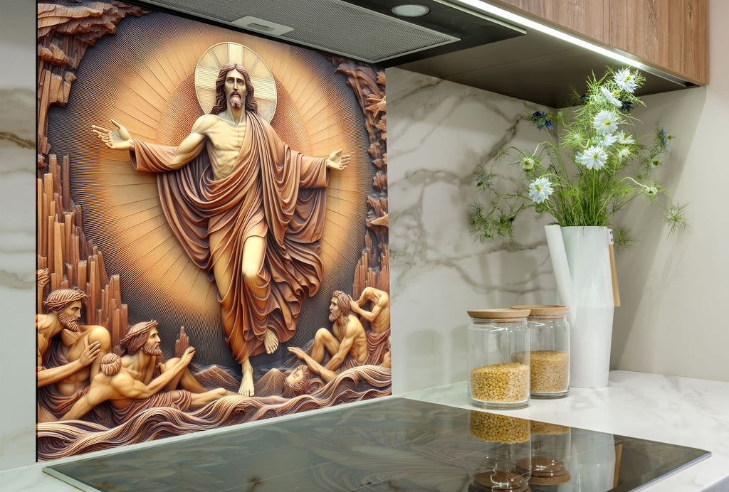 Jesus - Tempered Glass Kitchen Backsplash-BacksplashArtworks