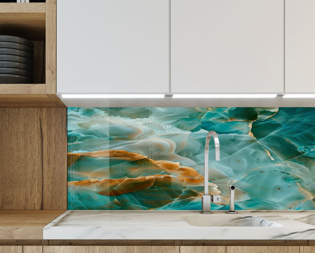Abstract Tempered Glass Backsplash-BacksplashArtworks