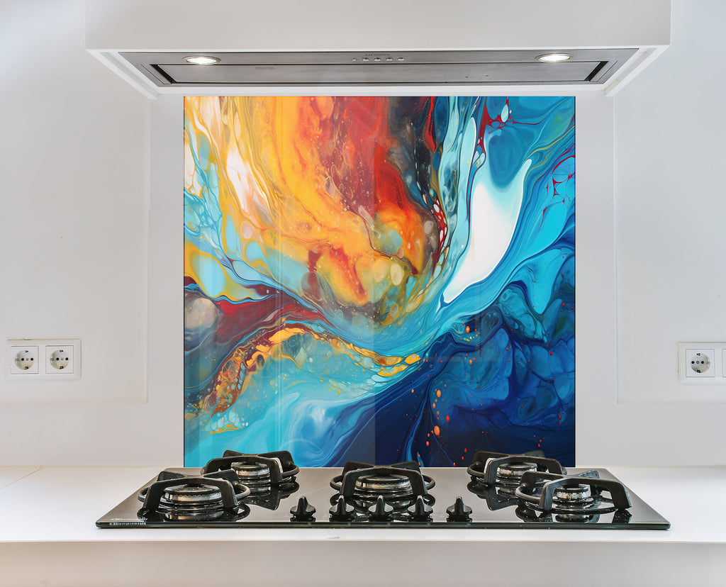 Abstract Tempered Glass Backsplash-BacksplashArtworks