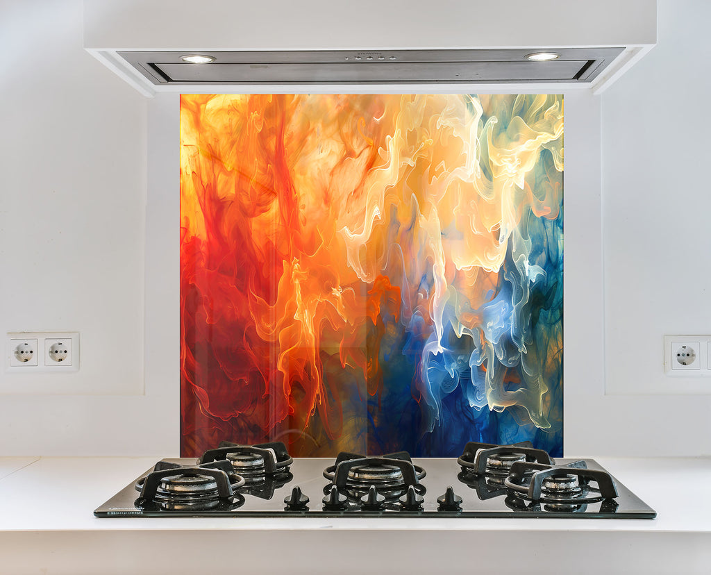 Abstract Tempered Glass Backsplash-BacksplashArtworks