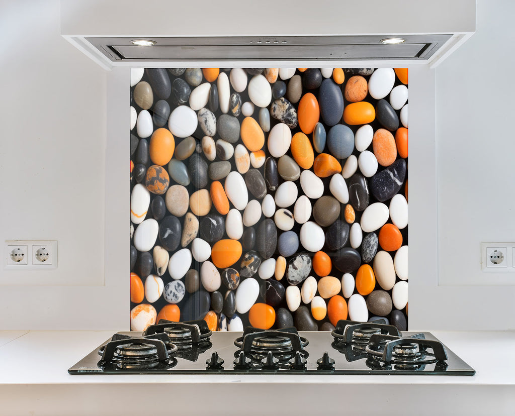 Beach Stones Glass Backsplash-BacksplashArtworks