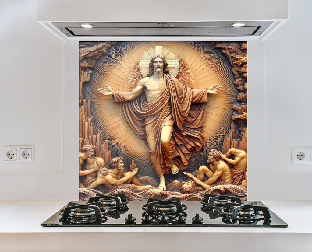 Jesus - Tempered Glass Kitchen Backsplash-BacksplashArtworks