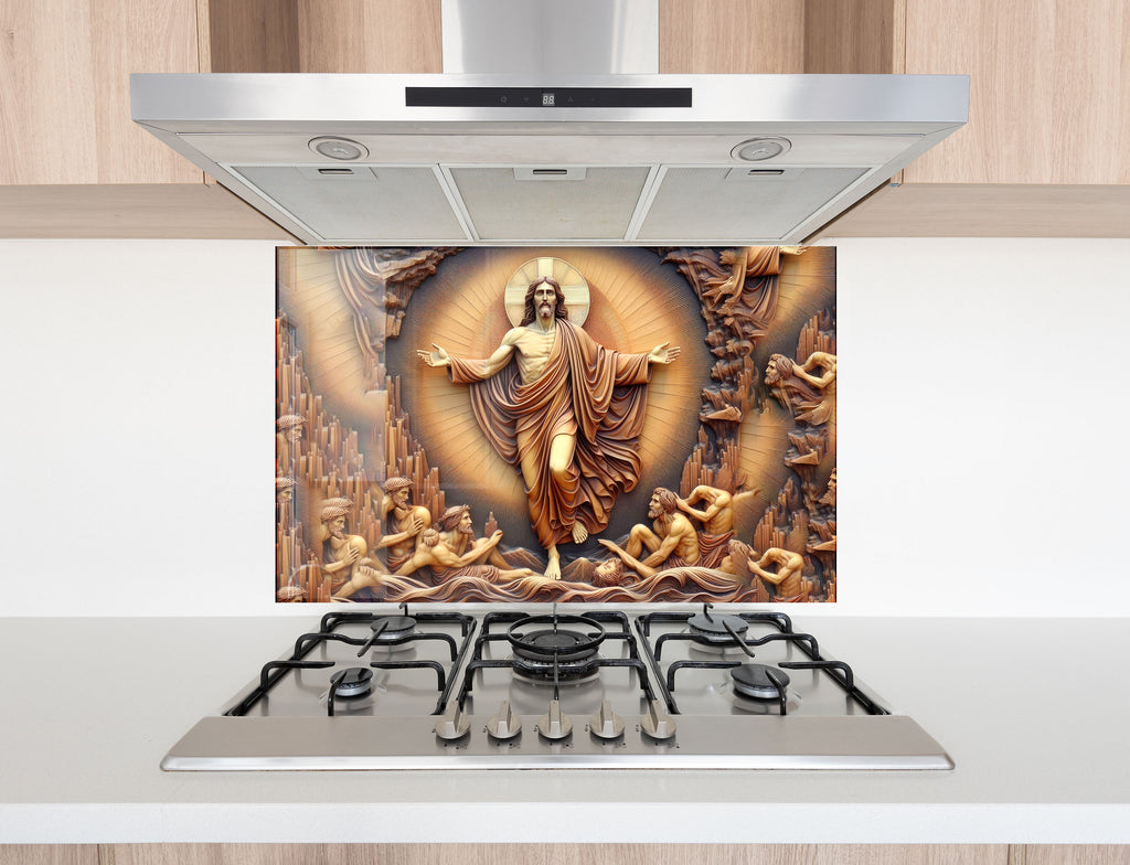 Jesus - Tempered Glass Kitchen Backsplash-BacksplashArtworks