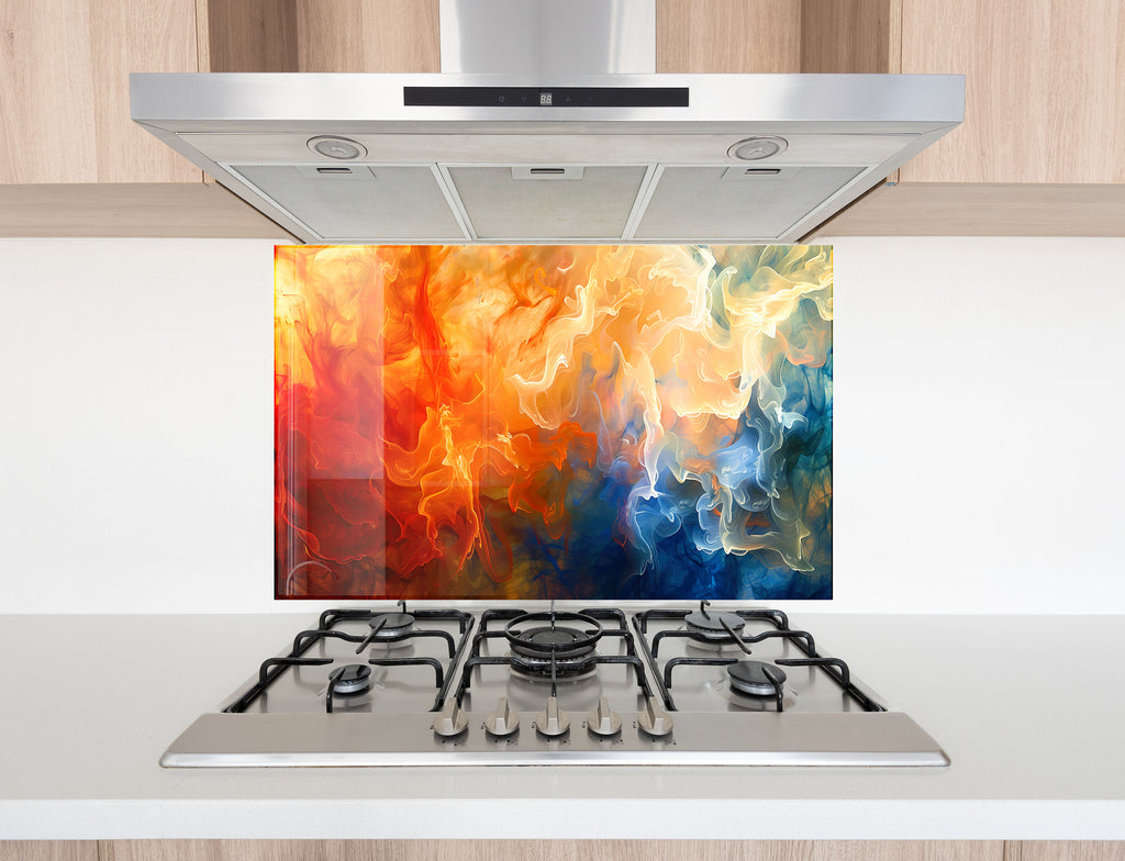 Abstract Tempered Glass Backsplash-BacksplashArtworks