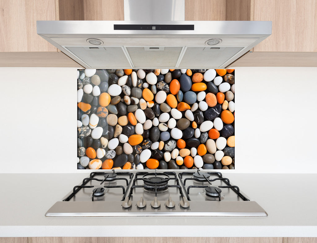 Beach Stones Glass Backsplash-BacksplashArtworks