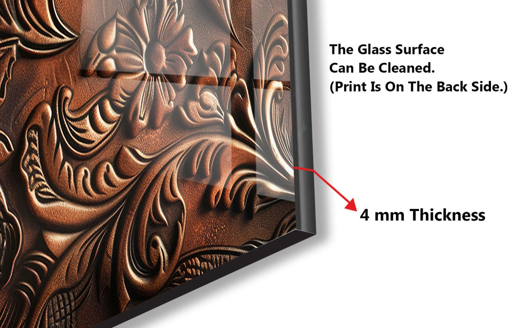 Antique Embossed Floral - Glass Kitchen Backsplash-BacksplashArtworks