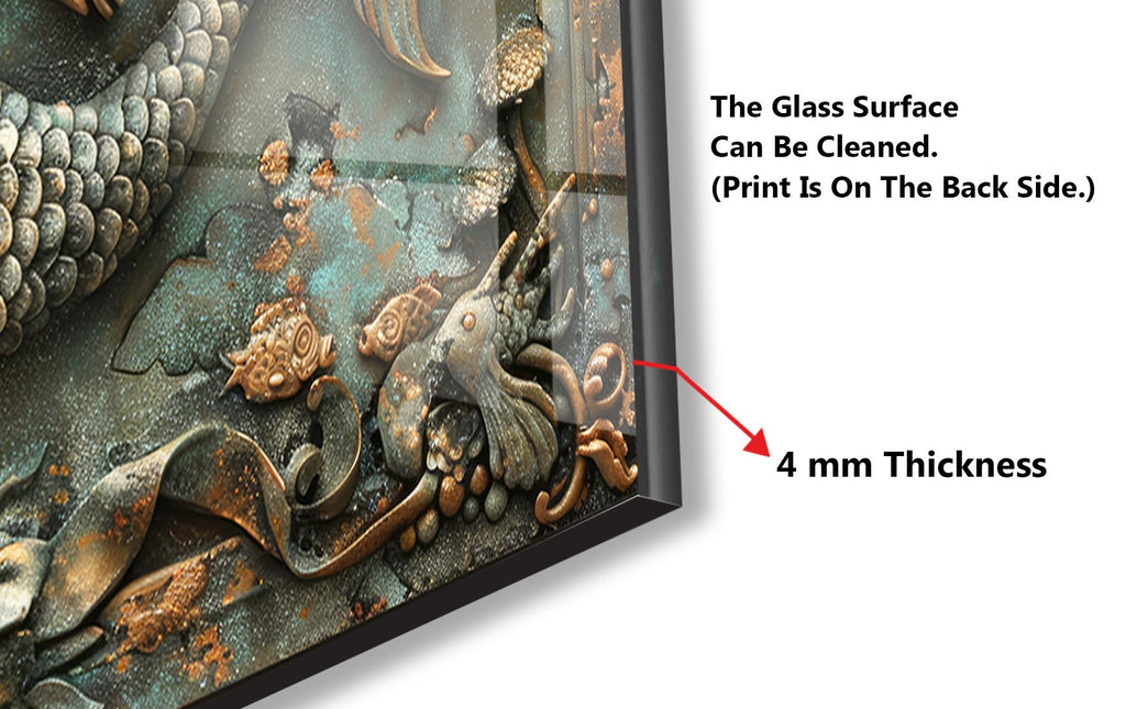 Antique Mermaid - Glass Kitchen Backsplash-BacksplashArtworks