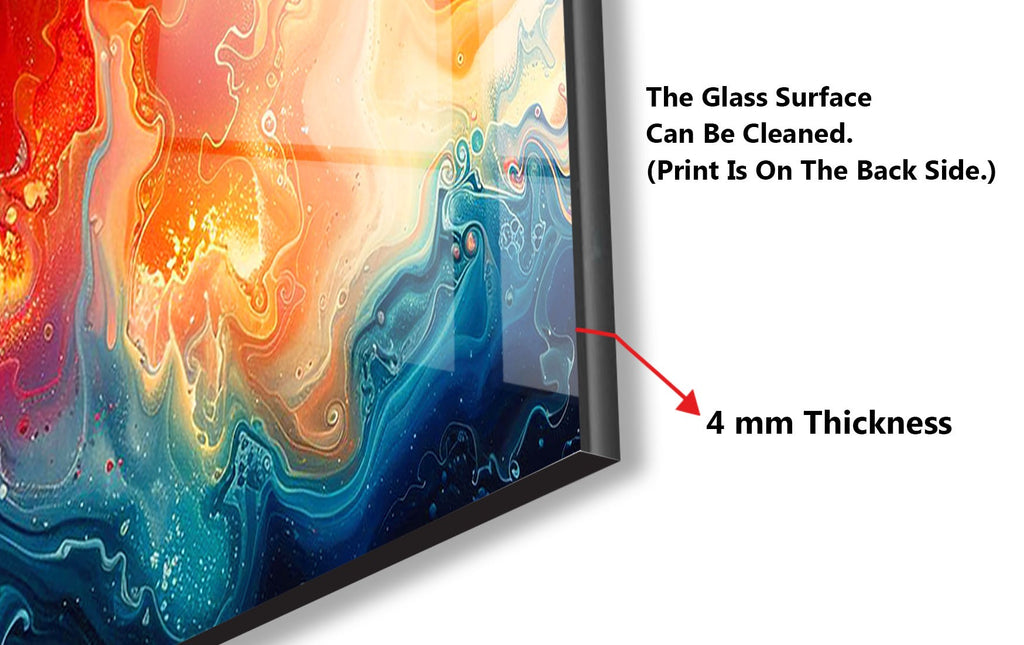 Vibrant Inferno Artistic - Glass Kitchen Backsplash-BacksplashArtworks