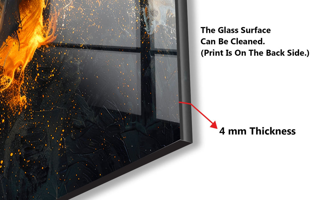 Fusion of Flames & Ice – Glass Kitchen Backsplash-BacksplashArtworks