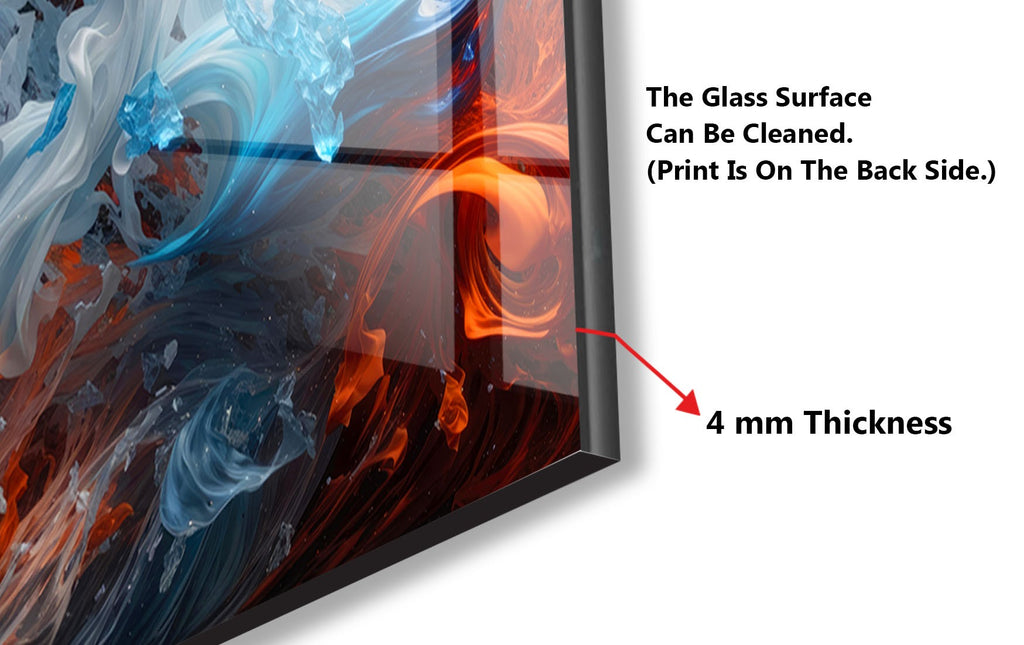 Inferno & Ice – Glass Kitchen Backsplash-BacksplashArtworks