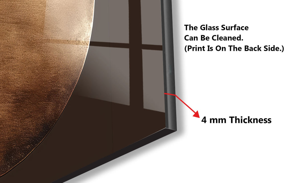 Minimalist Bronze Circle - Glass Kitchen Backsplash-BacksplashArtworks