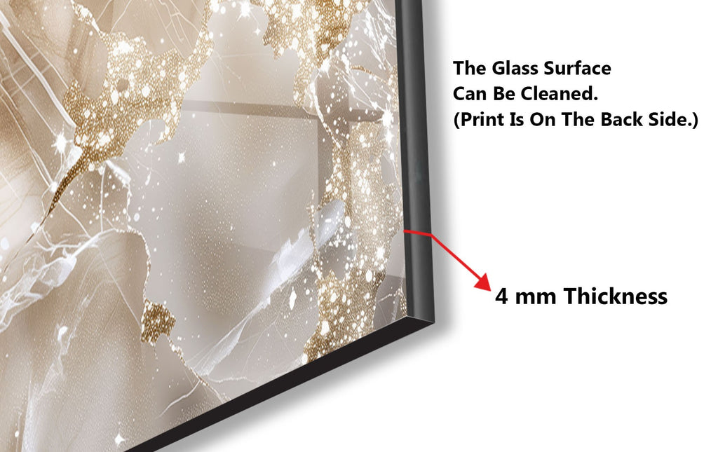 Champagne Gold Marble - Glass Kitchen Backsplash-BacksplashArtworks