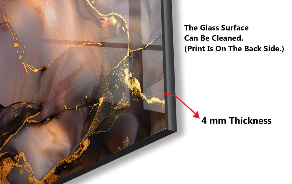 Golden Amber Agate - Glass Kitchen Backsplash-BacksplashArtworks