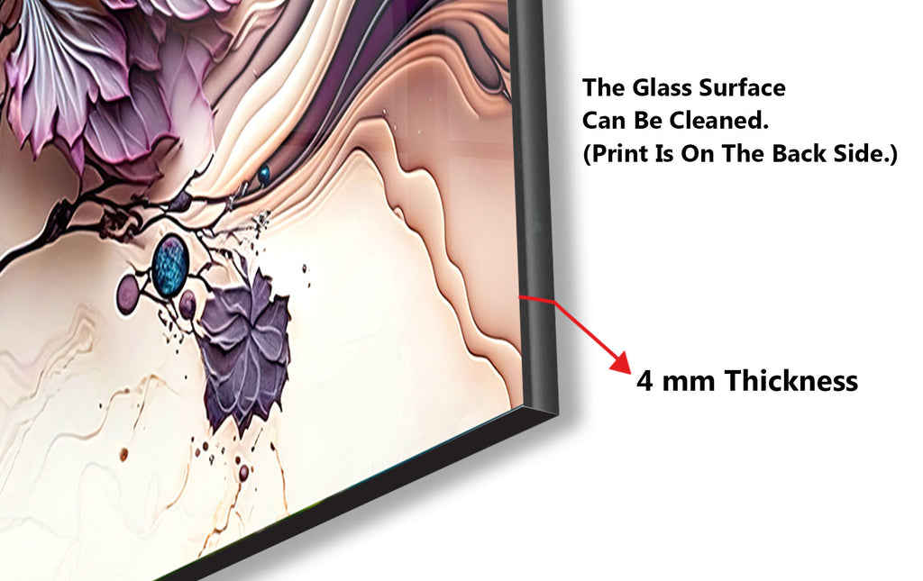 Mystic Floral Swirl - Glass Kitchen Backsplash-BacksplashArtworks