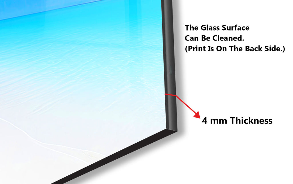 Tropical White Sand Beach Wall Art – Tempered Glass Bathroom Backsplash-BacksplashArtworks