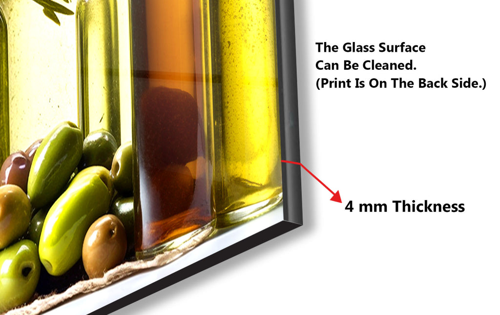 Olive Oil Inspired Glass Kitchen Backsplash – Herb & Olive Design-BacksplashArtworks