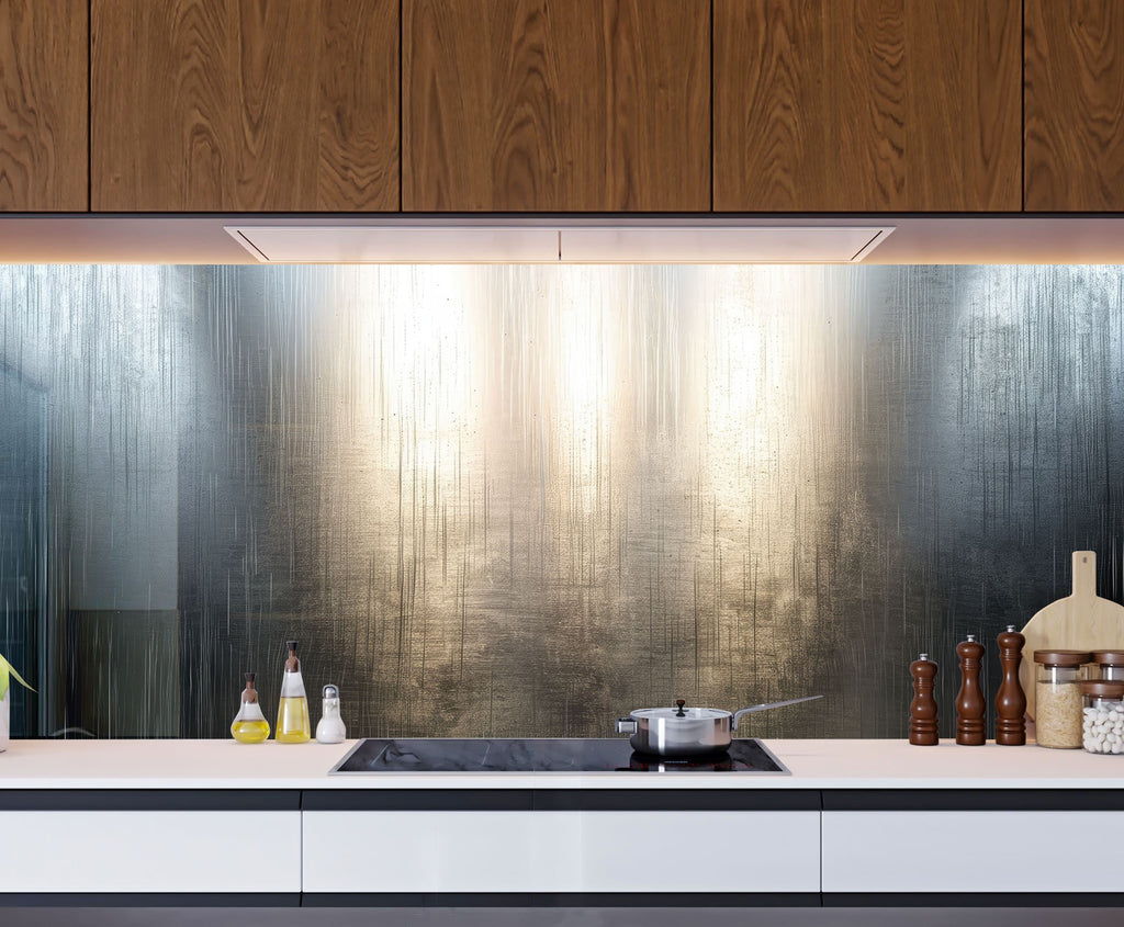 Gray Silver Glass Backsplash-BacksplashArtworks