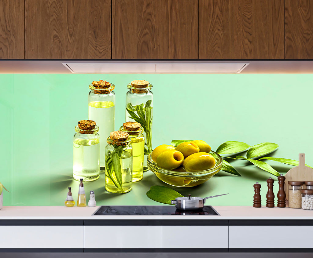 Olive Oil Kitchen Backsplash – Fresh and Natural Glass Design-BacksplashArtworks