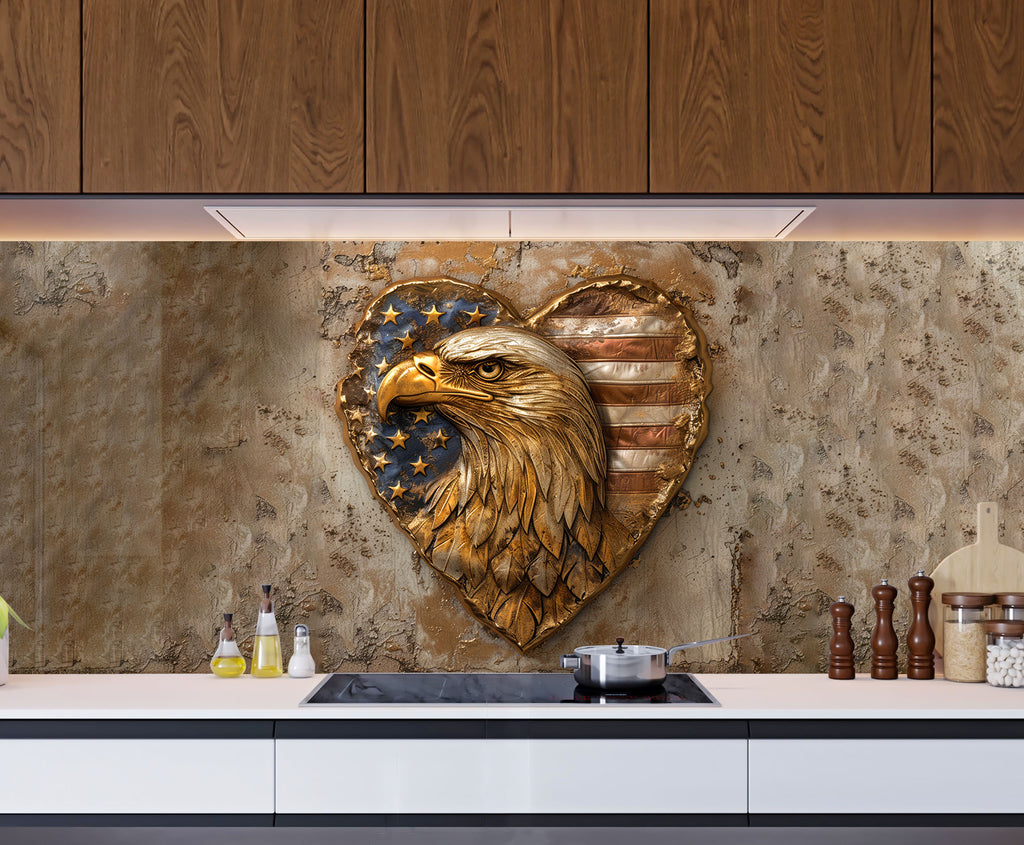 Patriotic Freedom – Glass Kitchen Backsplash-BacksplashArtworks