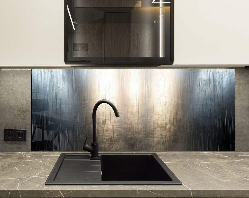 Gray Silver Glass Backsplash-BacksplashArtworks