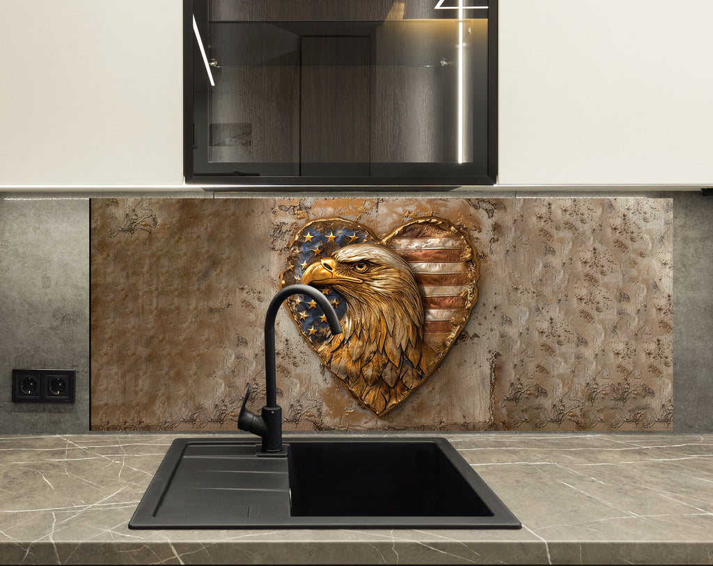 Patriotic Freedom – Glass Kitchen Backsplash-BacksplashArtworks
