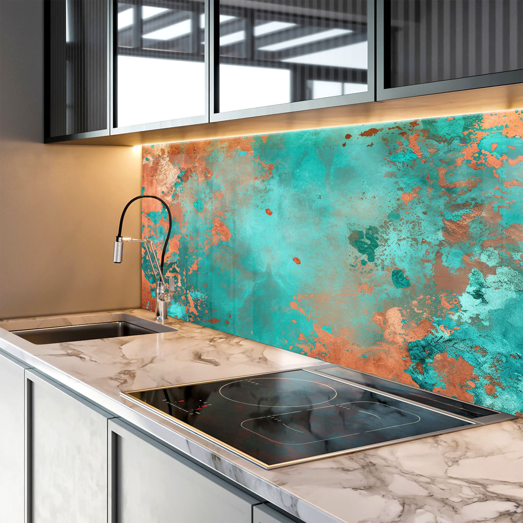 Abstract Tempered Glass Backsplash-BacksplashArtworks