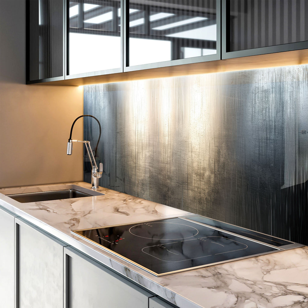 Gray Silver Glass Backsplash-BacksplashArtworks