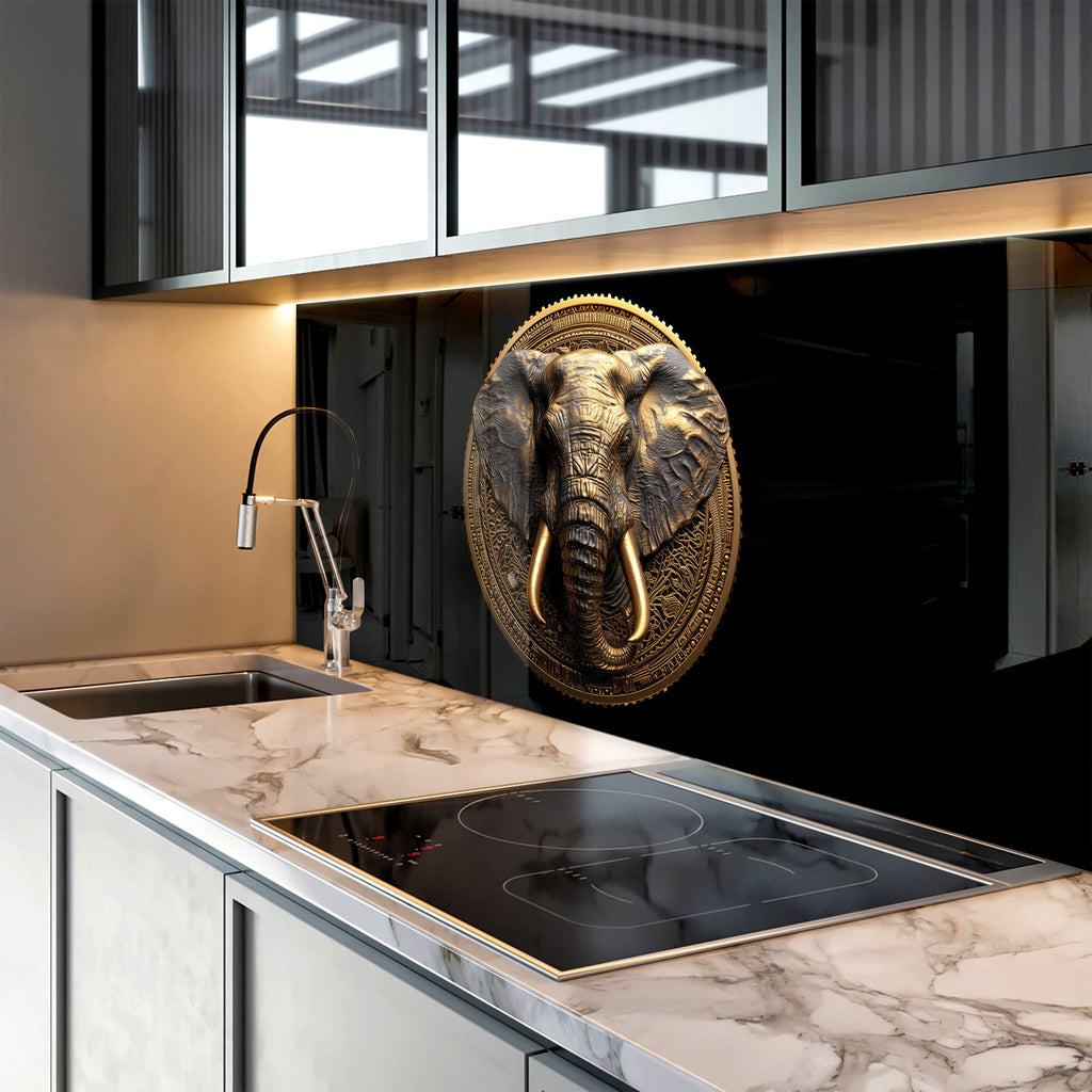 Regal Elephant - Glass Kitchen Backsplash-BacksplashArtworks