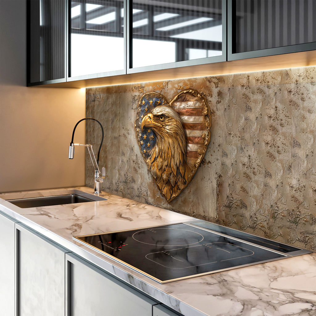 Patriotic Freedom – Glass Kitchen Backsplash-BacksplashArtworks