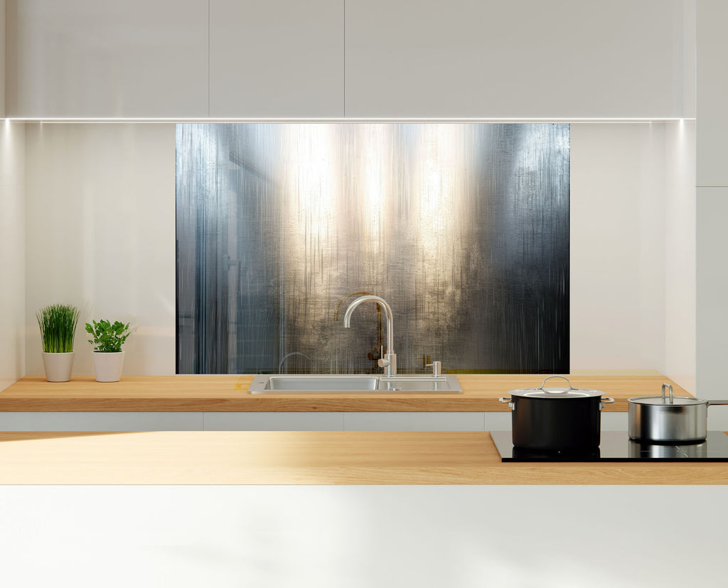 Gray Silver Glass Backsplash-BacksplashArtworks