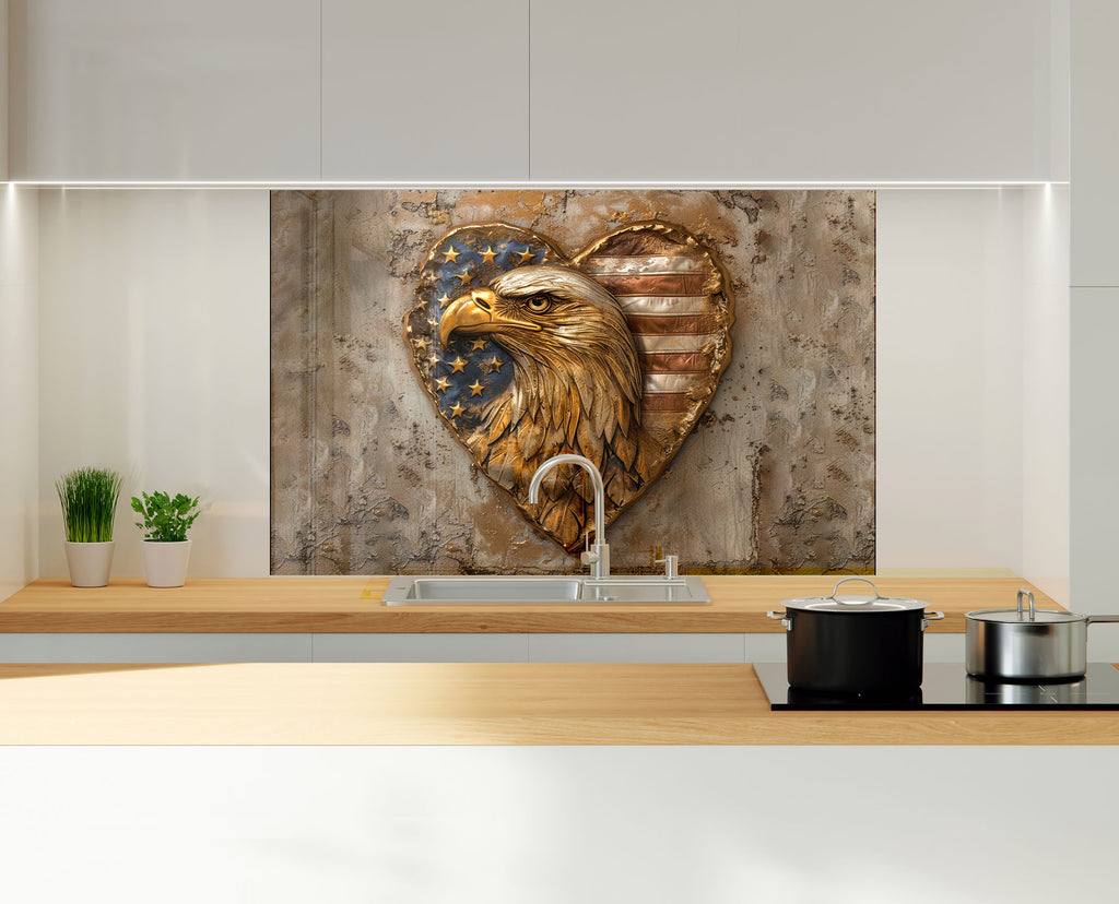 Patriotic Freedom – Glass Kitchen Backsplash-BacksplashArtworks