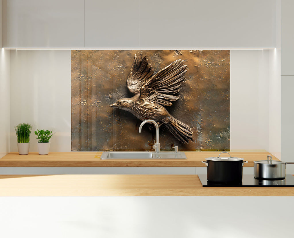 Soaring Freedom – Glass Kitchen Backsplash-BacksplashArtworks
