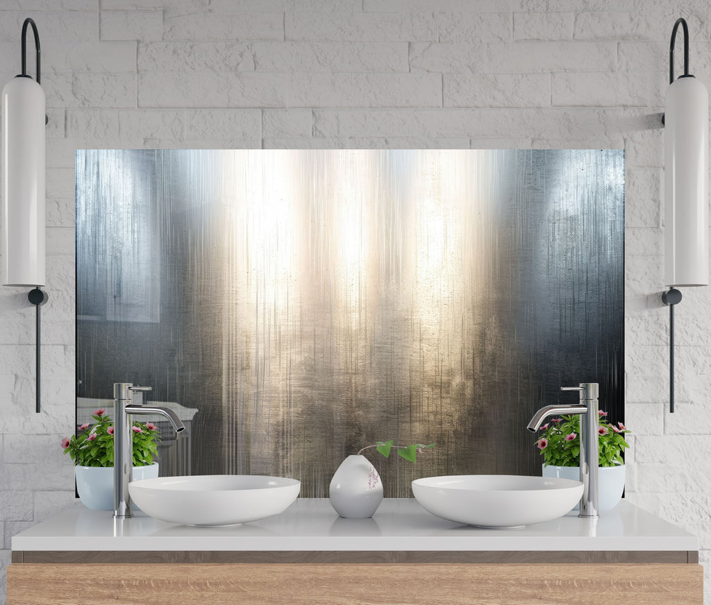 Gray Silver Glass Backsplash-BacksplashArtworks