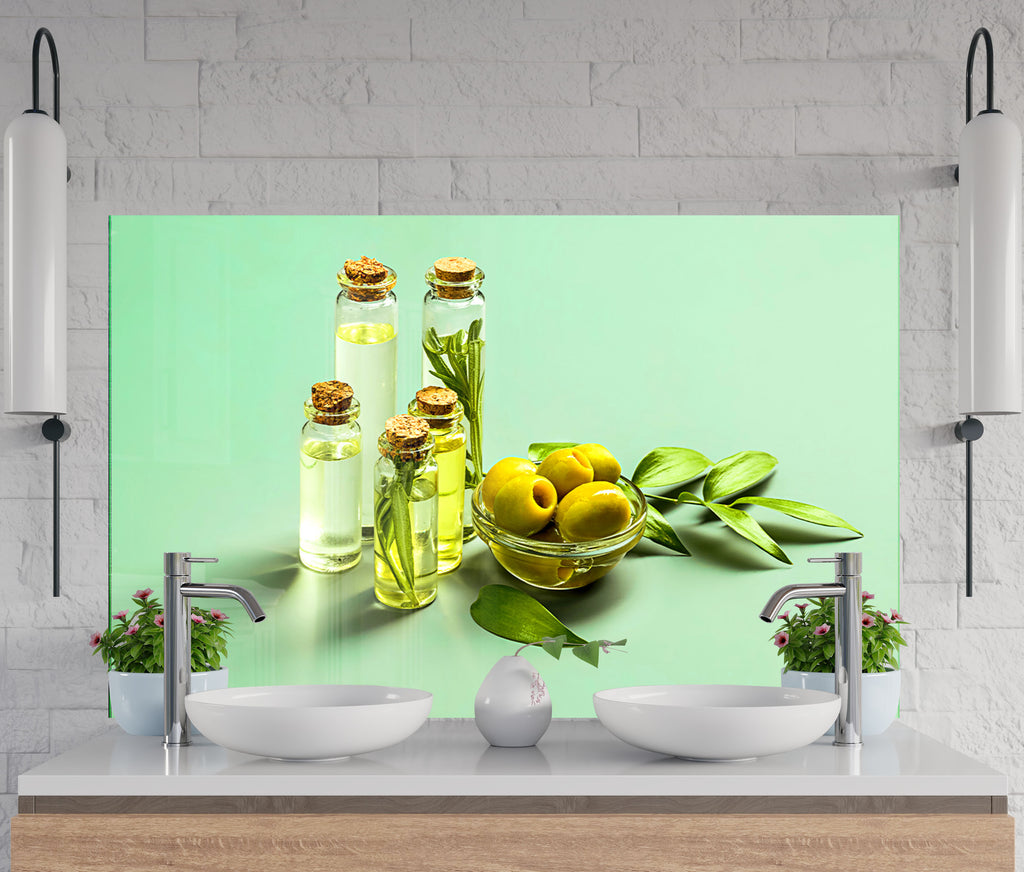 Olive Oil Kitchen Backsplash – Fresh and Natural Glass Design-BacksplashArtworks