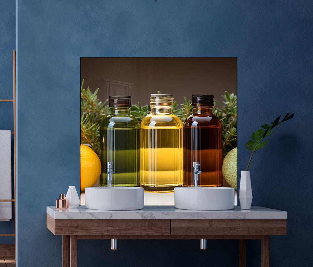 Olive Oil Glass Kitchen Backsplash – Citrus and Herb Infused Design-BacksplashArtworks