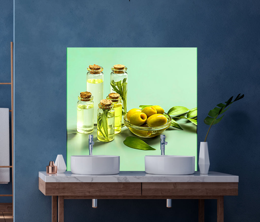 Olive Oil Kitchen Backsplash – Fresh and Natural Glass Design-BacksplashArtworks