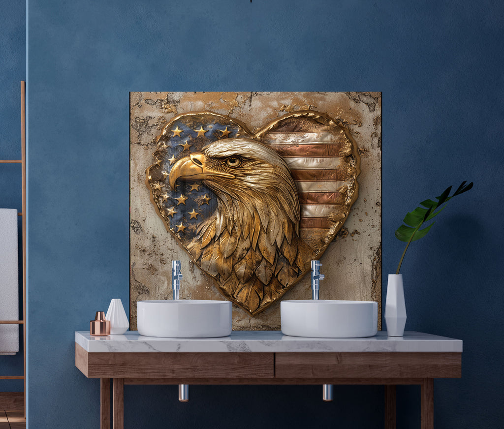 Patriotic Freedom – Glass Kitchen Backsplash-BacksplashArtworks
