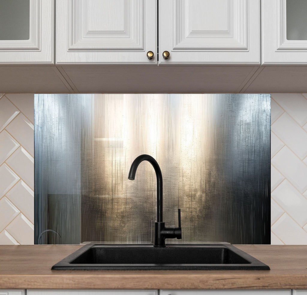 Gray Silver Glass Backsplash-BacksplashArtworks