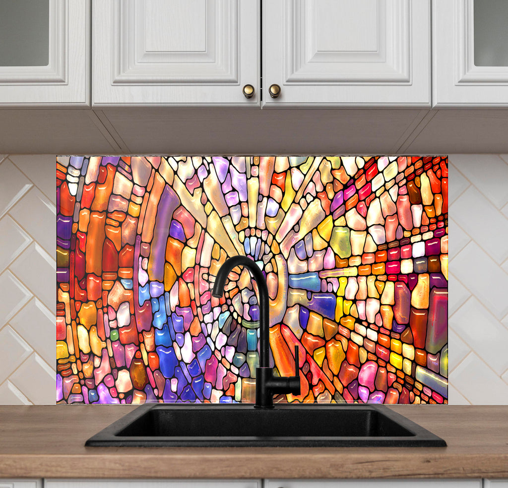 Radiant Mosaic - Glass Kitchen Backsplash-BacksplashArtworks