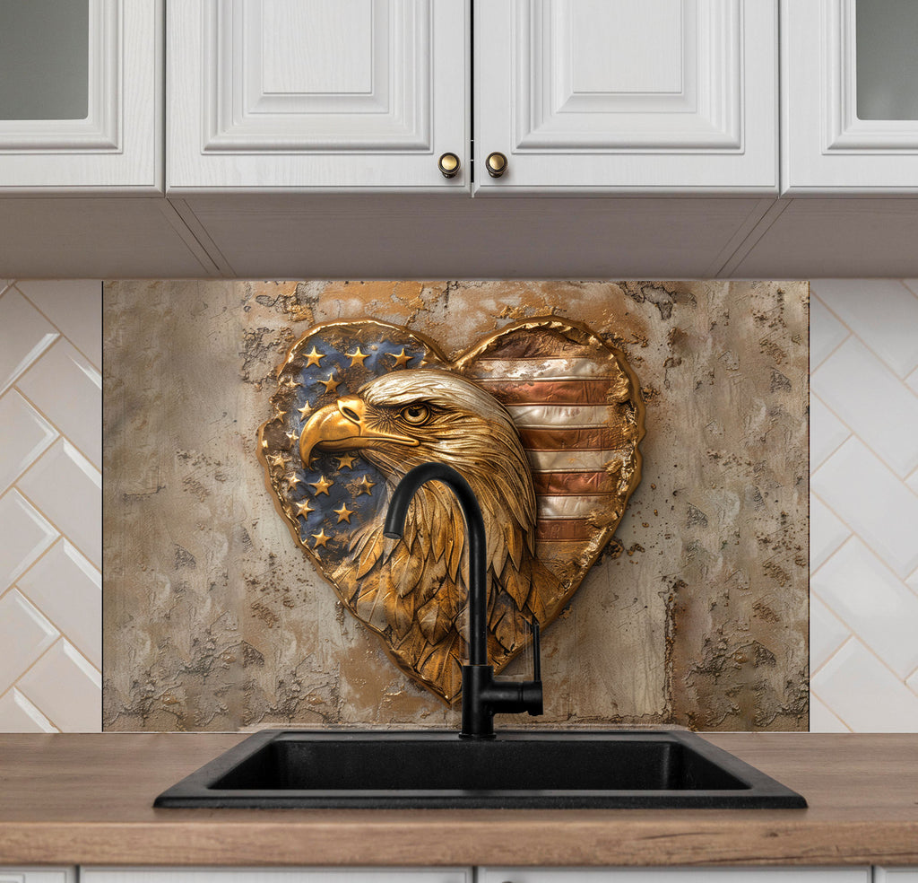 Patriotic Freedom – Glass Kitchen Backsplash-BacksplashArtworks