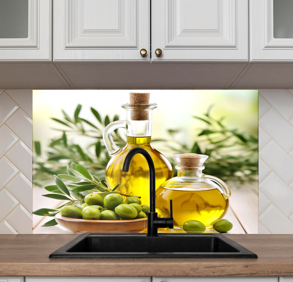 Olive Oil Inspired Glass Kitchen Backsplash – Fresh & Rustic Design-BacksplashArtworks